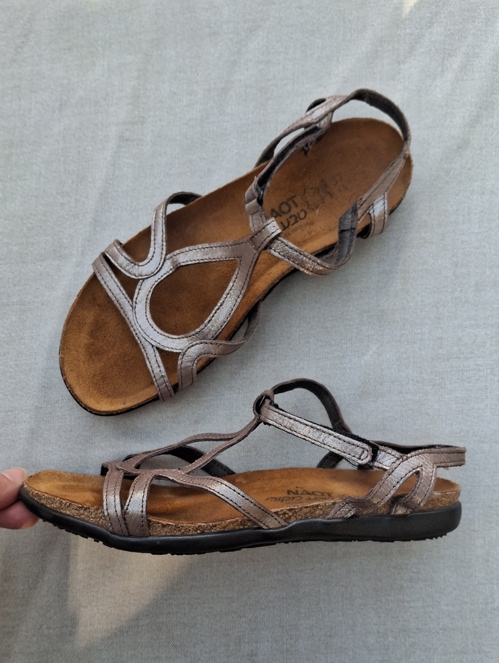 NAOT Dorith Metallic Bronze/Lilac Strappy Sandals - EU 37 (US 6-6.5)